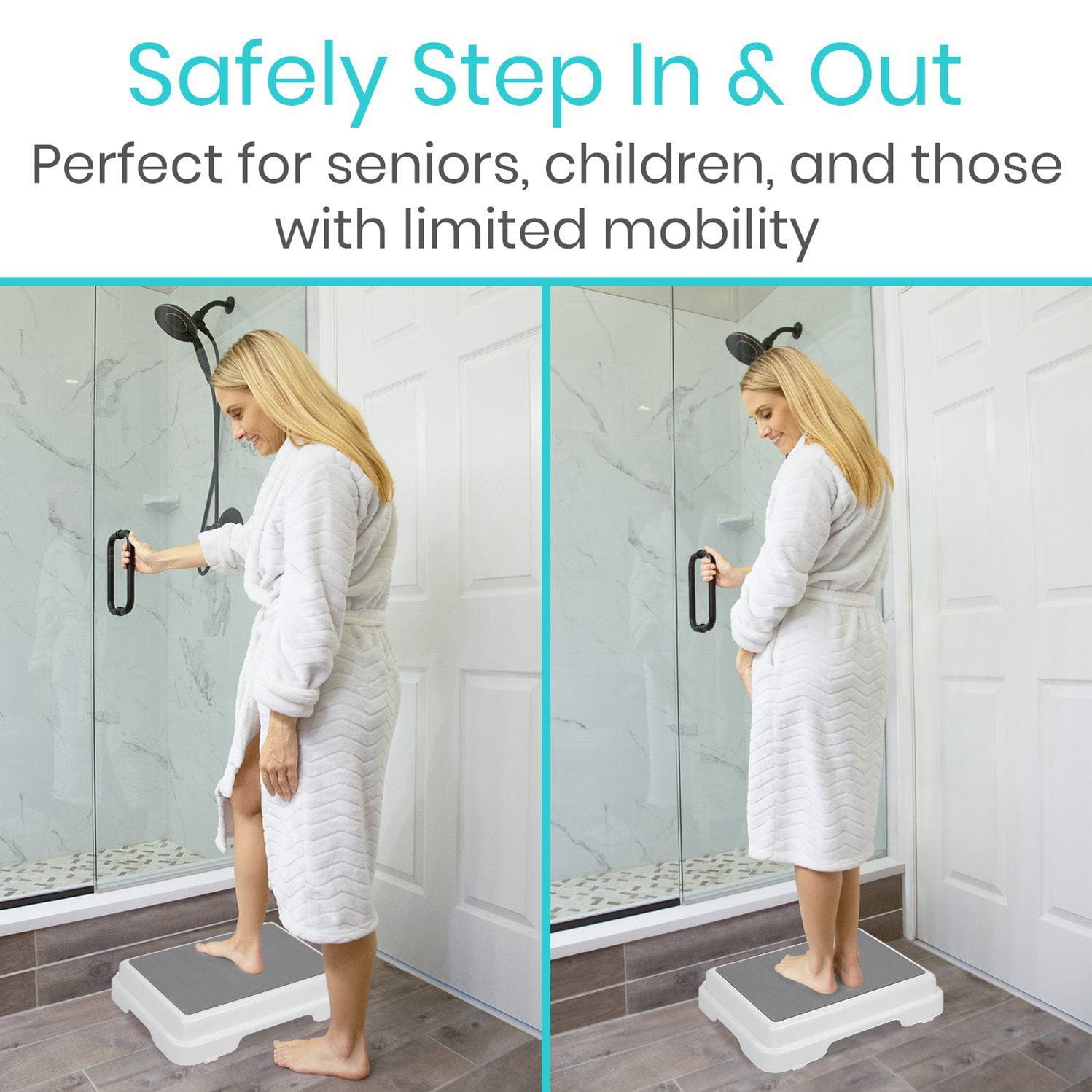 Shower Step Bath Step for Bathtub + Shower Safety — Vive Health