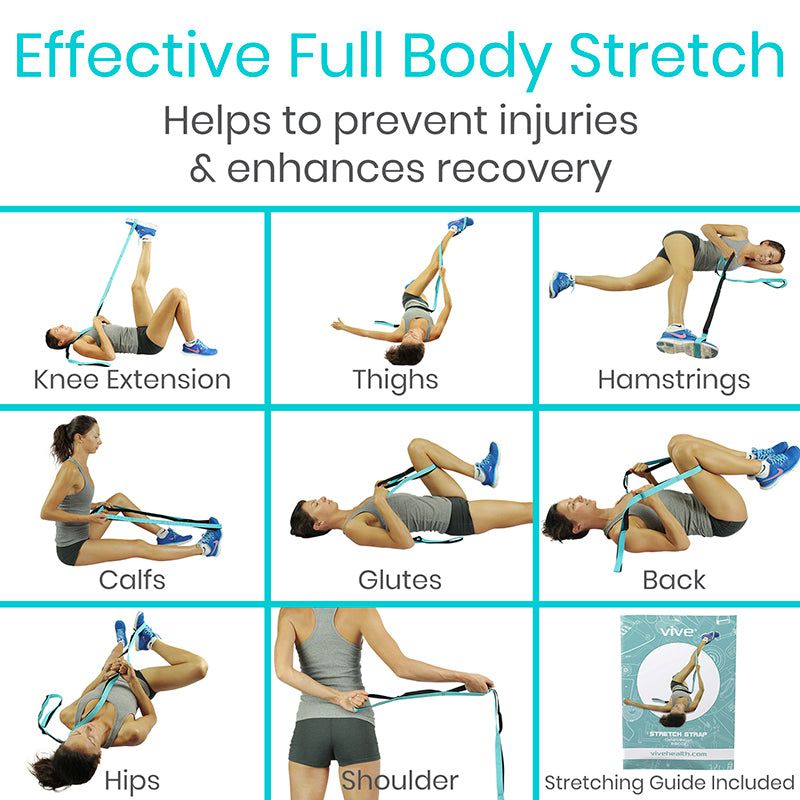 Stretch Out Strap - Yoga, Hamstring, Leg, Running & PT - Vive Health