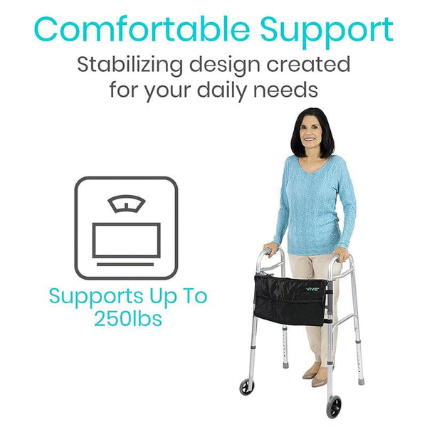 Folding Walker - Mobility Aid for Elderly & Seniors - Vive Health