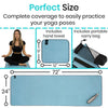 complete coverage for yoga mat, includes hand towel and portable carry bag