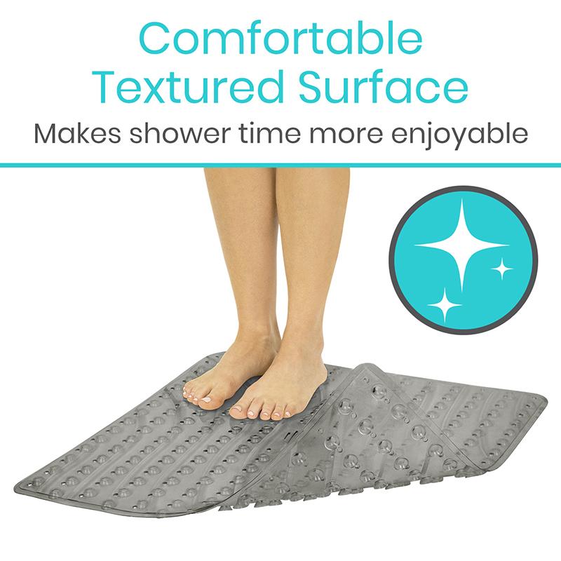 Comfortable textured surface, makes shower time more enjoyable