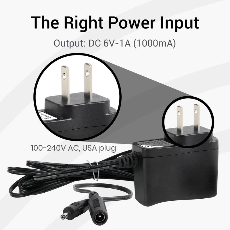 6V 1A AC/DC Power Supply 240V US Mains Adapter Plug Charger for