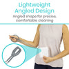 Lightweight angled design. Angled shape for precise comfortable cleaning.