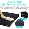 Easy to clean with removable cover. Safely wipe down with a disinfectant wipe, or remove cover for deeper cleaning.