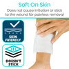 does not causes irritation or stick to the wound for painless removal