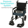 pressure relief cushion system on wheelchair