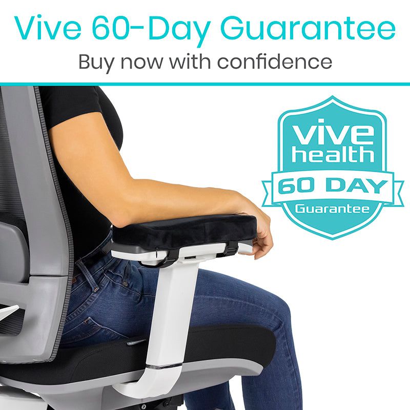 Vive Wheelchair Armrest Covers (Pair) - Memory Foam Sheepskin Pad for  Office & Transport Chair - Soft Support Cushion Accessories for Padded Arm  Rest