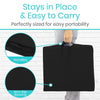 Stays in place & easy to carry. Perfectly sized for easy portability. Handles and non-slip backing.