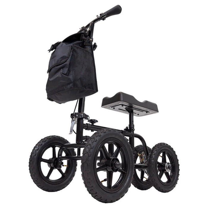 All Terrain Knee Walker Scooter Foldable with Seat and Bag