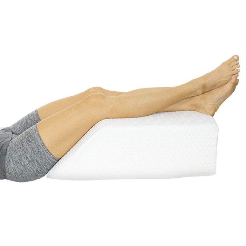 Great Choice Products Leg Elevation/Wedge Pillow with Memory Foam Top - Elevated Leg Rest Pillow for Circulation, Swelling, Knee Pain Relief for