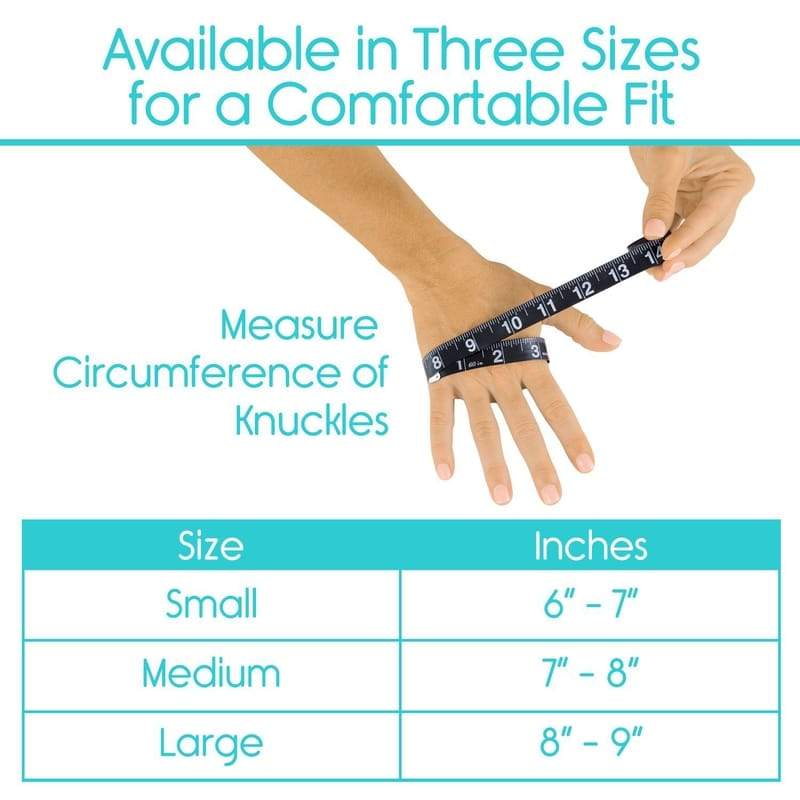 Available in Three Sizes for a Comfortable Fit, Measure Circumference of Knuckles