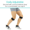 Easily Adjustable. Secured with a strong fastener strap for a comfortable, non-slip fit