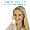 Extra soft facial brush. Smooths and softens sensitive sking