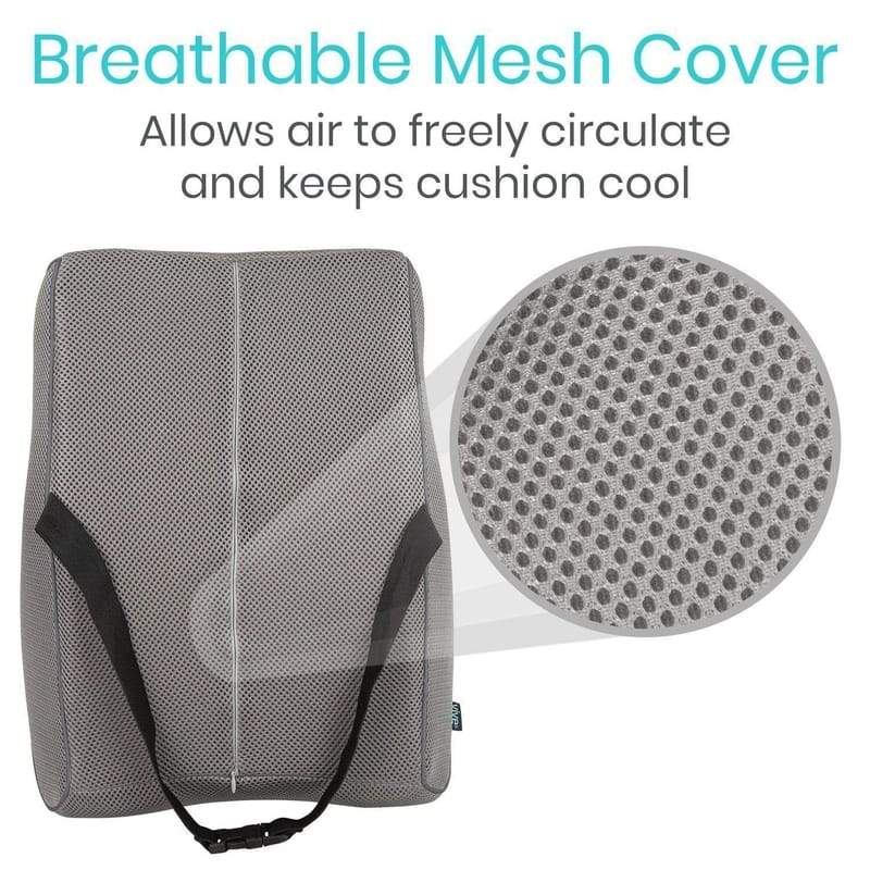 Breathable Mesh Cover. Allows air to freely circulate and keeps cushion cool
