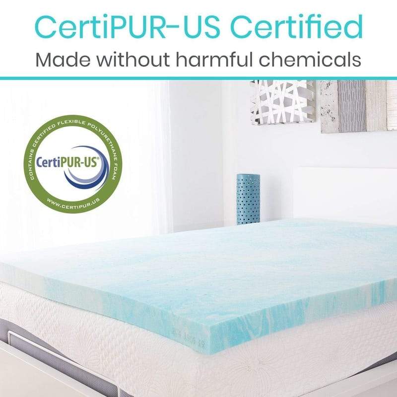 Memory Foam Mattress Topper Bed Pad Gel Infused Swirl 4-inch Thick Soft  Cooling