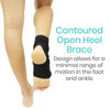 Contoured Open Heel Brace. Design allows for minimal range of motion in the foot and ankle