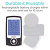 Durable & Reusable, Rechargeable battery that charges within minutes and last for 10 hours