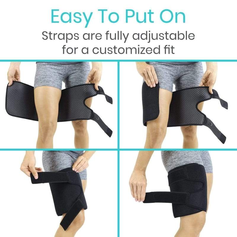 Compression Thigh Support Sleeve Hamstring Brace Sport Upper Leg Pain  Relief Gym 