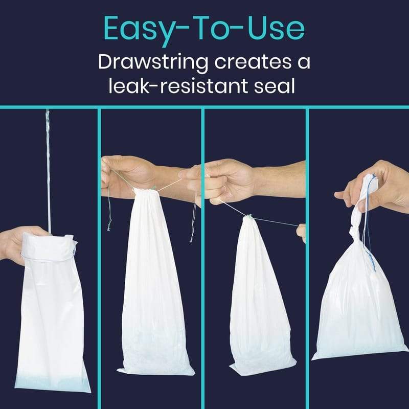 Easy-To-Use. Drawstring creates a leak-resistant seal