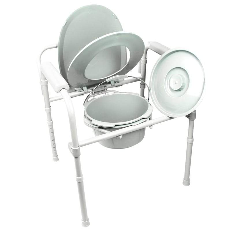 Cloth Secure Commode Bedside Commode | Folding Portable Commode Chair — Vive Health