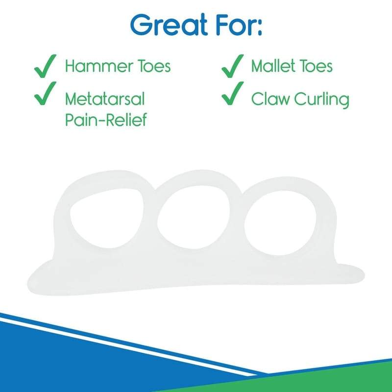 Great For: Hammer Toes, Mallet Toes, Metatarsal Pain-Relief, Claw Curling