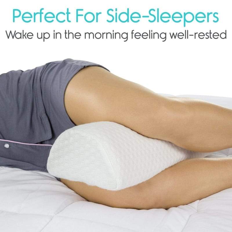Memory Foam Half Moon Pillow Sleepers Back Leg Hip Pain Pregnancy Relief +  Cover