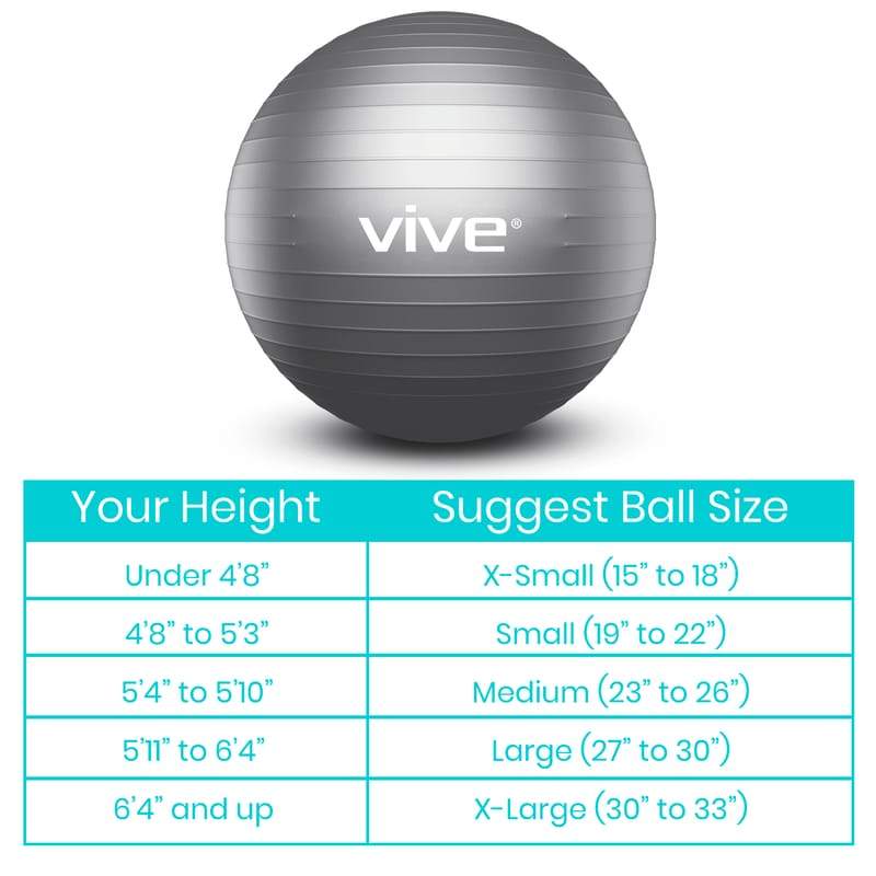 Exercise Ball Size Chart Height at Gabriel Williamson blog