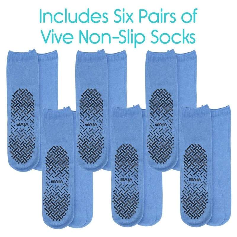 6Pairs Anti Slip Non Skid Slipper Hospital Socks with grips for