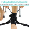Fully Adjustable Secure Fit, Elastic cuff ensures a comfortable non-slip fit