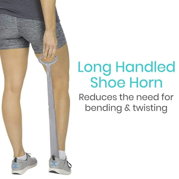 Long Handled Shoe Horn with Sock Remover - Vive Health