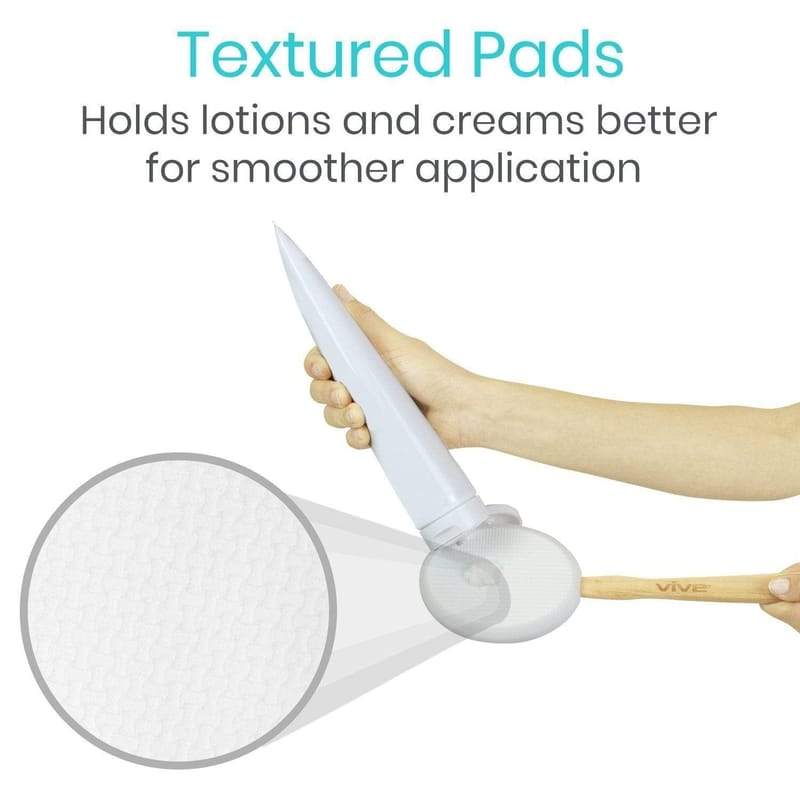 Textured Pads, Holds lotions and creams better for smoother application