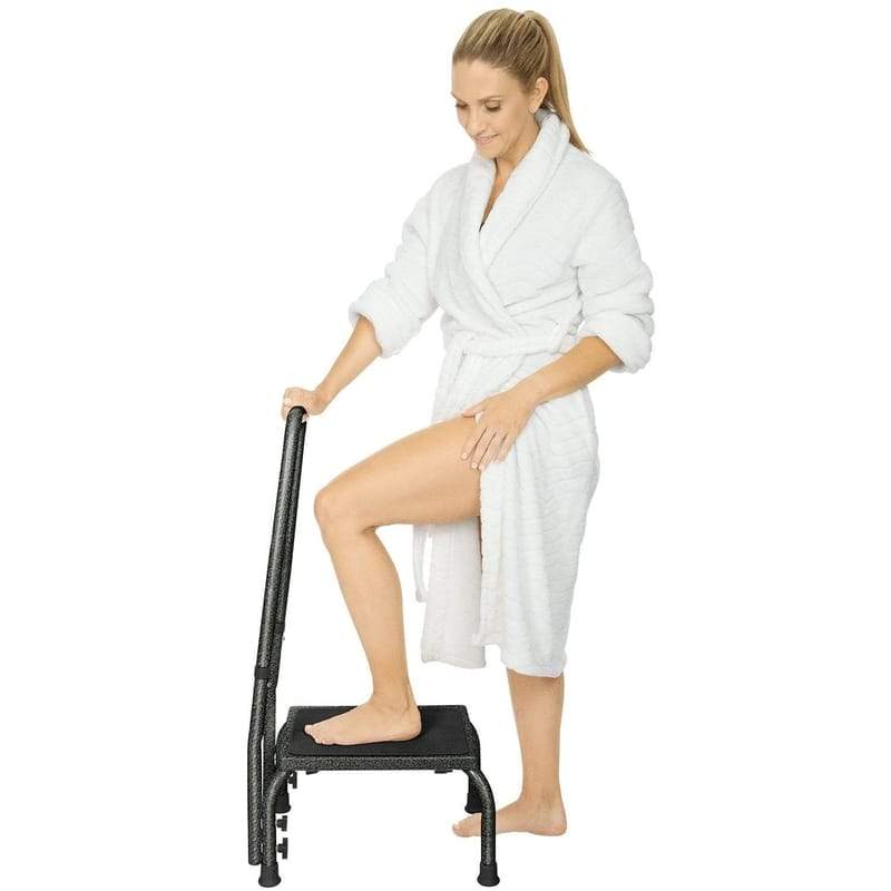 Step Stool with Handrail - Bath & Bed Foot Stools — Vive Health