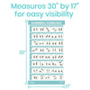 Measures 30" by 17" for easy visibility