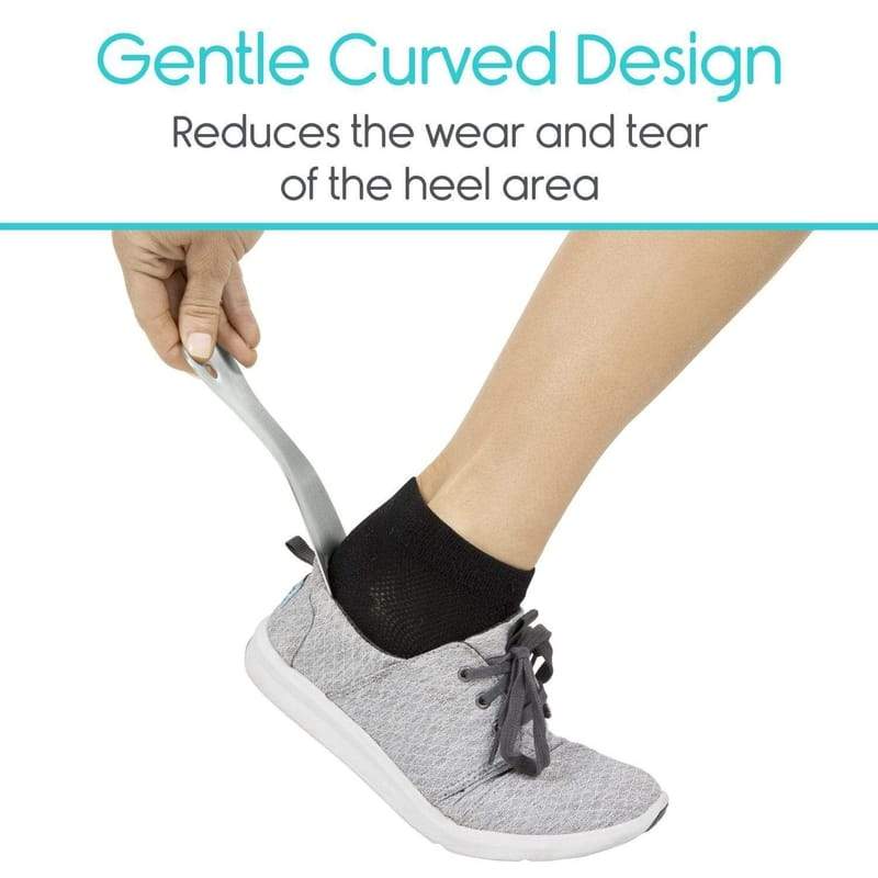 Gentle Curved Design. Reduces the wear and tear of the heel area