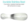 Durable Stainless Steel. Corrosion-resistant stainless steel will not bend or warp