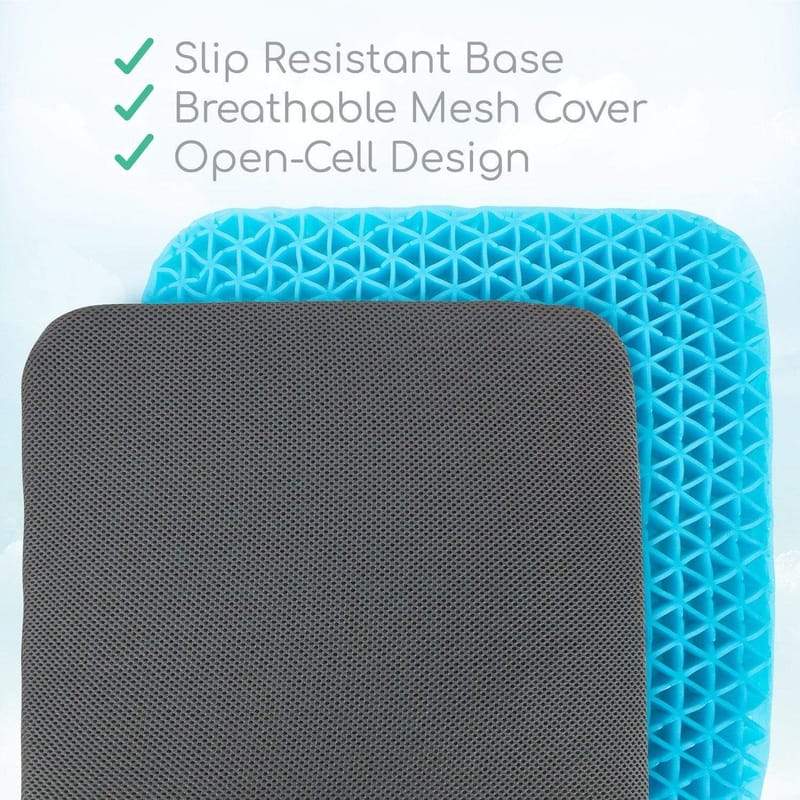 Breathable Gel Seat Cushion With Non-Slip Cover To Help Relieve Back Pain,  Used In Cars, Offices, Wheelchairs 