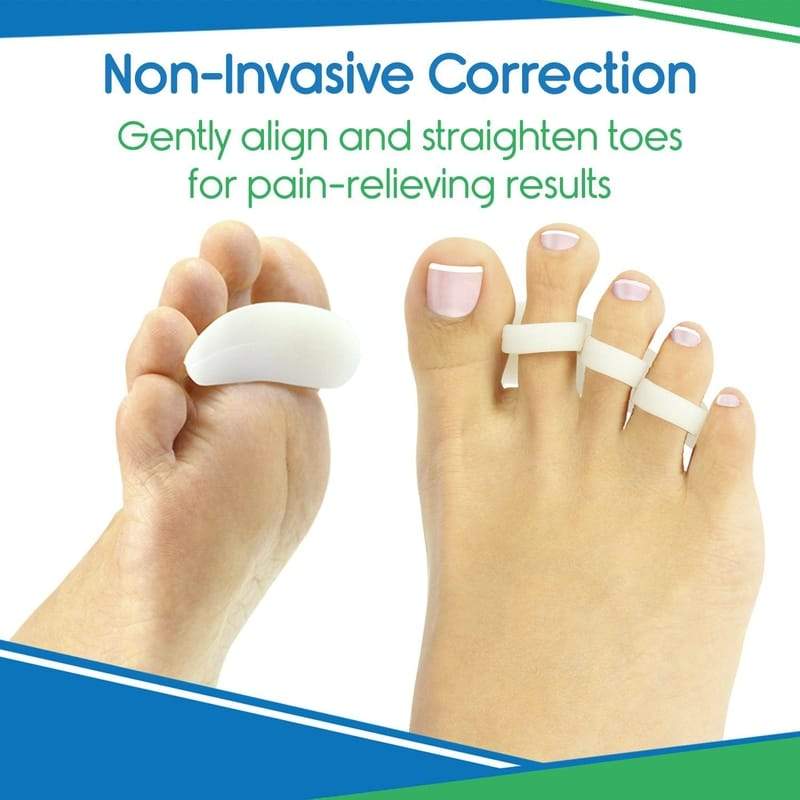 Non-Invasive Correction Gently align and straighten toes for pain-relieving results
