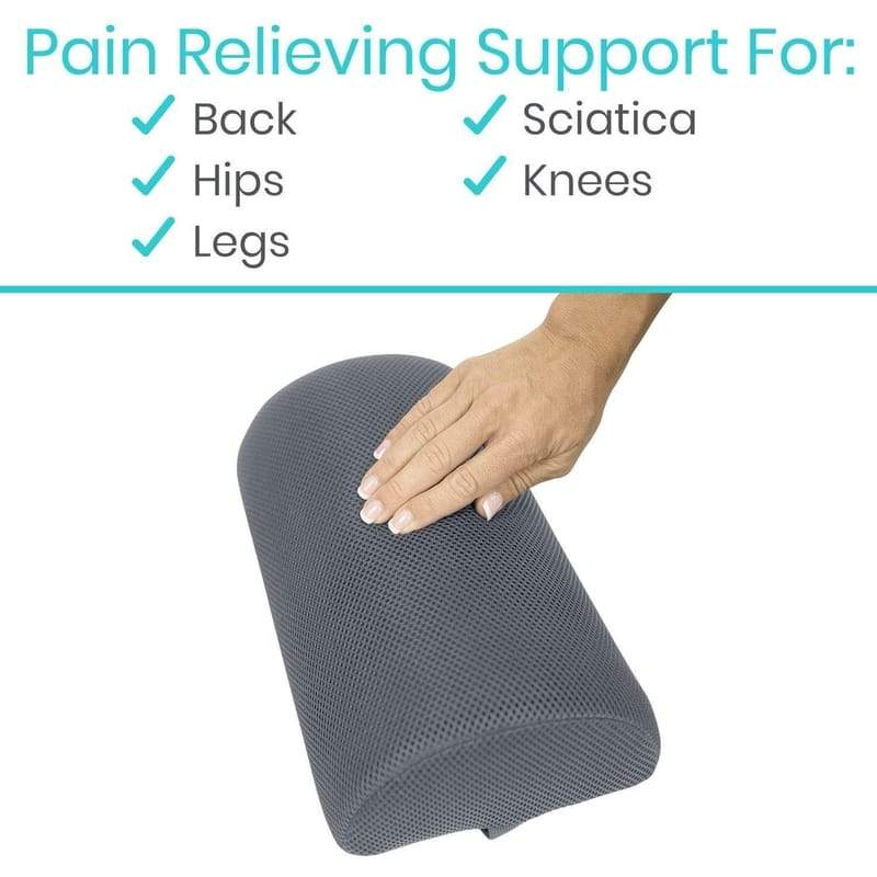 Half Moon Lumbar Cushion with Infused Gel for Back Pain Relief
