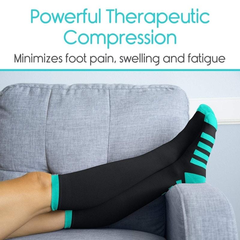 Powerful Therapeutic Compression, minimizes foot pain, swelling and fatgue