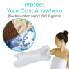 Protect Your Cast Anywhere. Blocks water, sand, dirt & grime