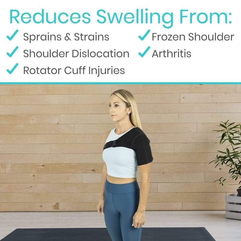 Reduces Swelling From: Sprains & Strains, Shoulder Dislocation, Rotator Cuff Injuries, Arthritis, Frozen Shoulder