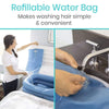 Refillable water bag makes washing hair simple and convenient