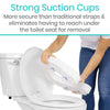 Strong Suction Cups, More secure than traditional straps & eliminates having to reach under the toilet seat for removal