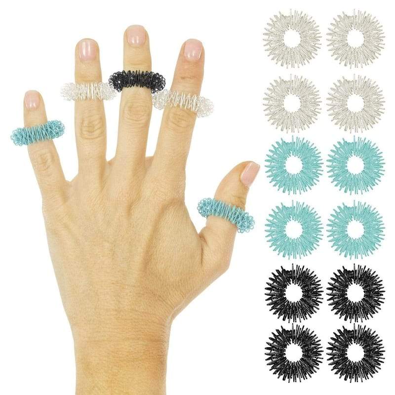 What&#39;s Included: 4 Silver Sensory Rings, 4 Black Sensory Rings, 4 Teal Sensory Rings