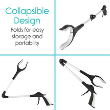 Folding Reacher Grabber - Compact Extended Reach Tool — Vive Health