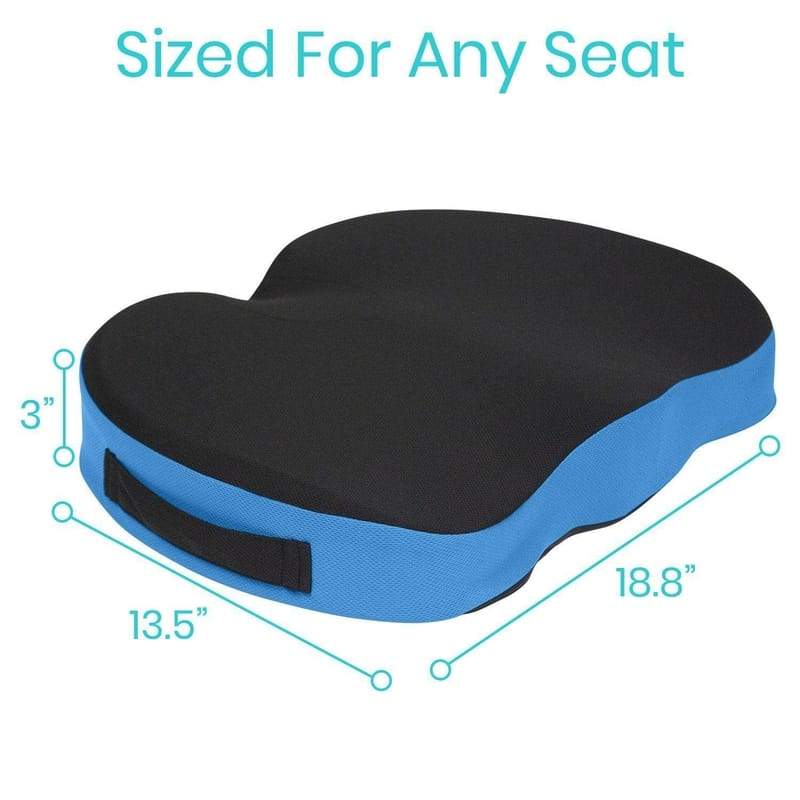 Seat Cushion Pillow - Orthopedic Design - 100% Memory Foam Supports &  Protects Sciatica, Coccyx, Tailbone Pain Back Support -Ideal for Home  Office