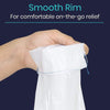 Smooth Rim For comfortable on-the-go relief