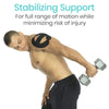 Stabilizing Support For full range of motion while minimizing risk of injury
