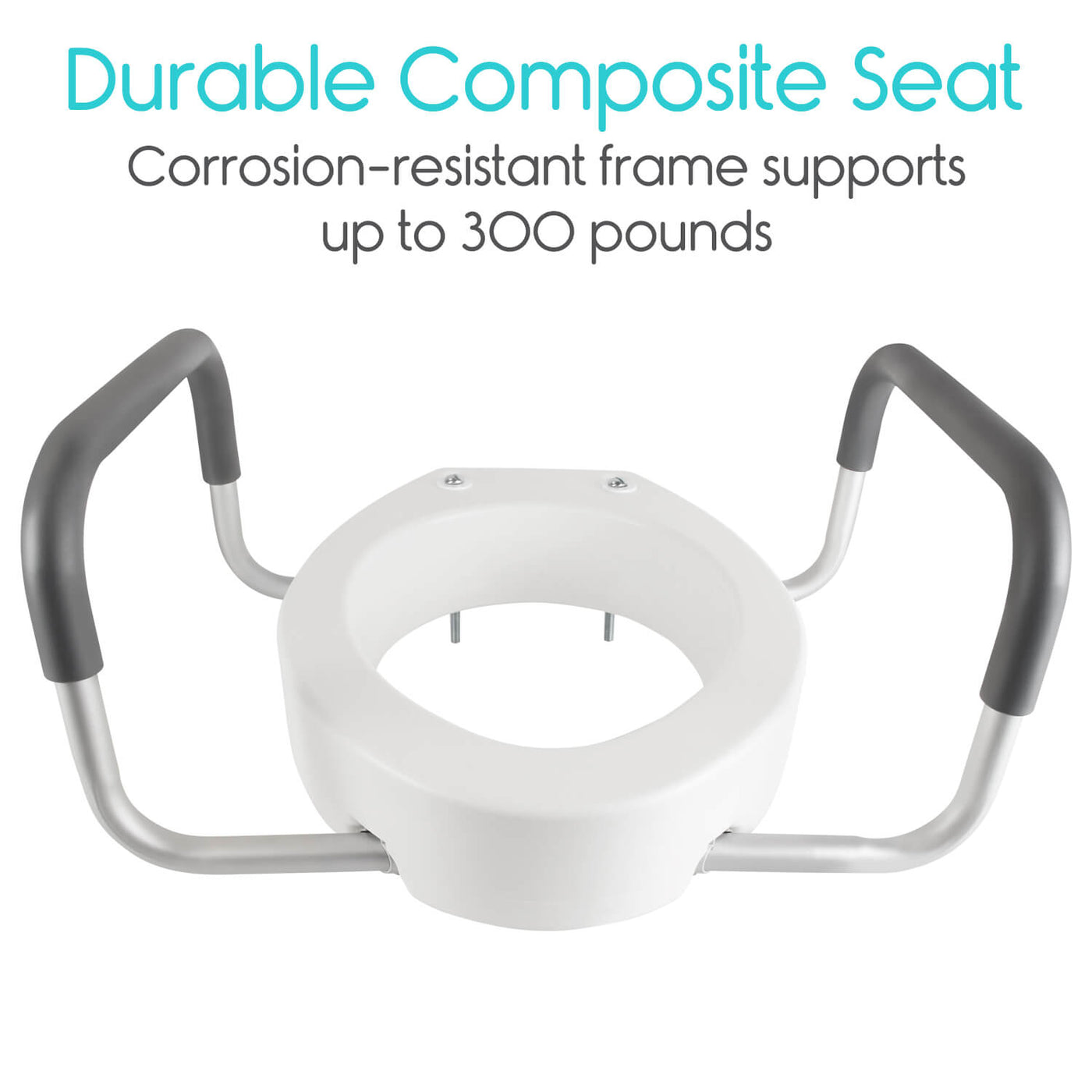 Raised Toilet Seat with Handles for Elderly & Handicap — Vive Health