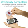 Universally compatible with most snap style TENS, EMS and muscle stimulation devices
